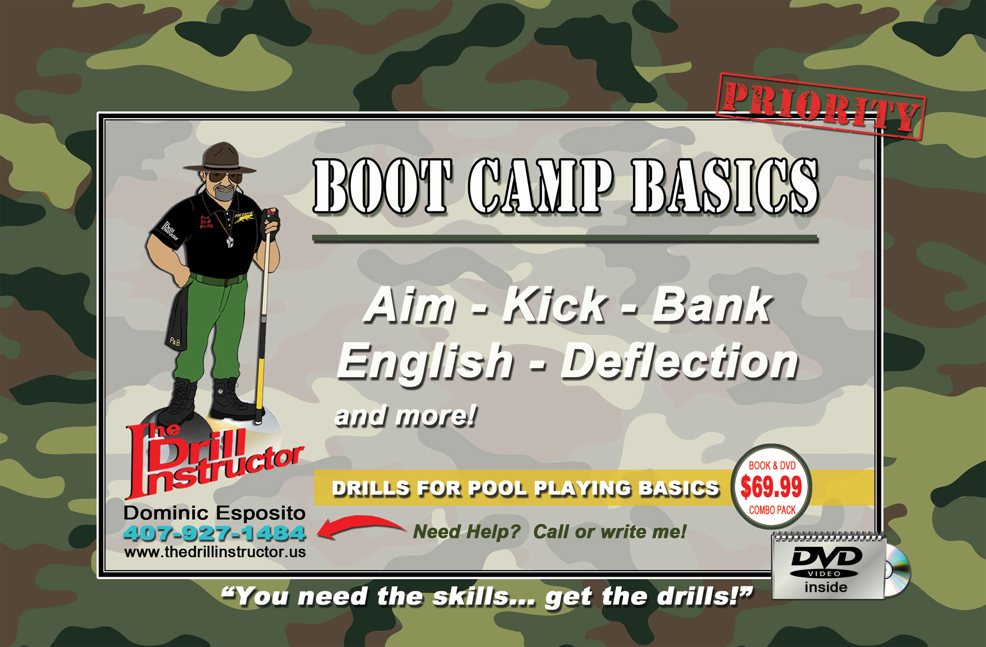 Drill Instructor- Boot Camp Basics Pool Cue