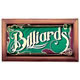 Mirrored Billiards Sign w/ Wood Frame