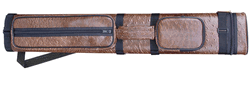 Sterling Brown Hard Pool Cue Case for 2 Butts, 4 Shafts