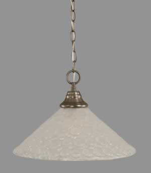 Chain Hung Pendant Shown In Brushed Nickel Finish With 16" Italian Bubble Glass