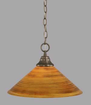 Chain Hung Pendant Shown In Brushed Nickel Finish With 16" Firré Saturn Glass