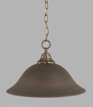 Chain Hung Pendant Shown In Brushed Nickel Finish With 16" Gray Linen Glass