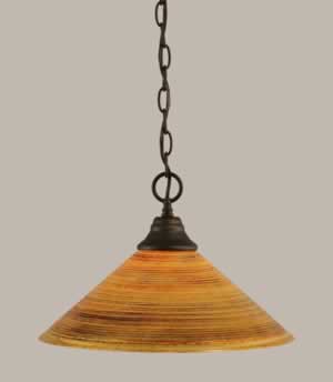 Chain Hung Pendant Shown In Bronze Finish With 16" Firré Saturn Glass