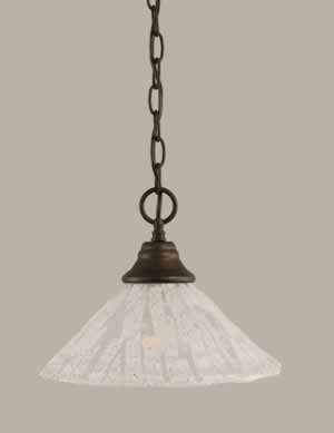 Chain Hung Pendant Shown In Bronze Finish With 12" Italian Ice Glass