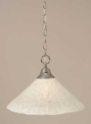 Chain Hung Pendant Shown In Chrome Finish With 16" Italian Bubble Glass