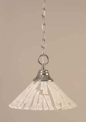 Chain Hung Pendant Shown In Chrome Finish With 12" Italian Ice Glass