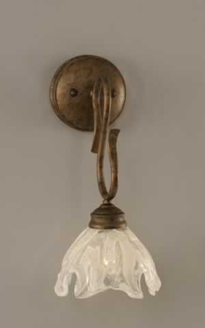 Swan Wall Sconce Shown In Bronze Finish With 7"" Italian Ice Glass
