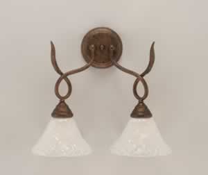 Leaf 2 Light Wall Sconce Shown In Bronze Finish With 7" Italian Bubble Glass