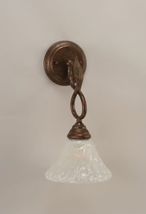 Leaf 1 Light Wall Sconce Shown In Bronze Finish With 7" Italian Bubble Glass