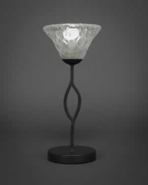 Revo Mini Table Lamp Shown In Dark Granite Finish With 7" Italian Bubble Glass