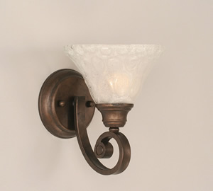 Curl Wall Sconce Shown In Bronze Finish With 7" Italian Bubble Glass