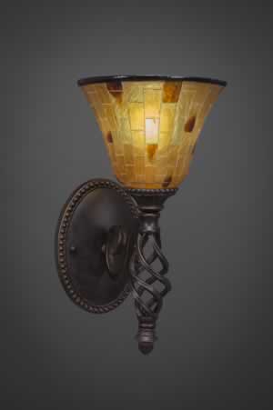 Eleganté Wall Sconce Shown In Dark Granite Finish With 7" Penshell Resin Shade