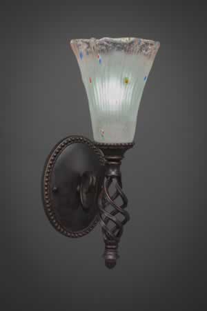 Eleganté Wall Sconce Shown In Dark Granite Finish With 5.5" Frosted Crystal Glass