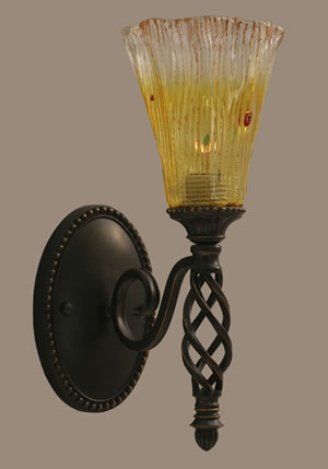 Eleganté Wall Sconce Shown In Dark Granite Finish With 5.5" Gold Champagne Crystal Glass