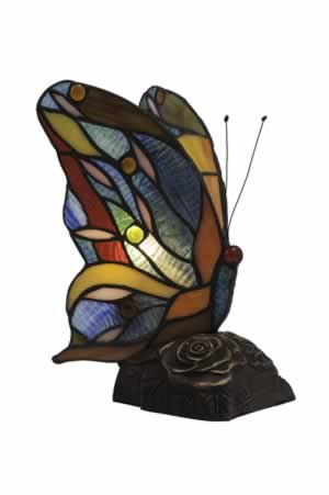 Ocean Breeze Tiffany Butterfly With Dark Granite Finish Base