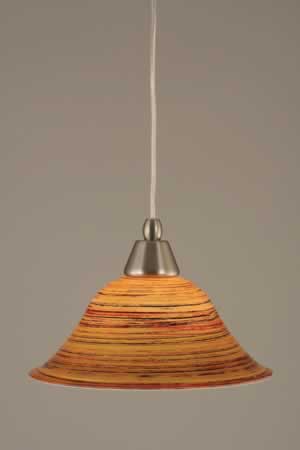 Cord Mini Pendant Shown In Brushed Nickel Finish With 10" Firré Saturn Glass