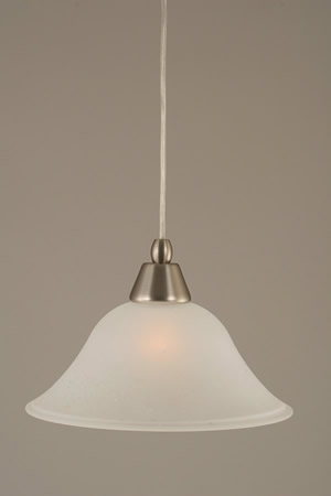 Cord Mini Pendant Shown In Brushed Nickel Finish With 10" Dew Drop Glass