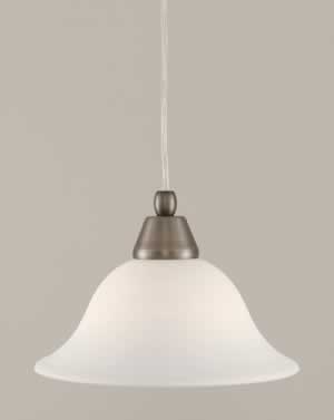 Cord Mini Pendant Shown In Brushed Nickel Finish With 10" White Linen Glass