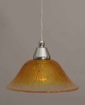 Cord Mini Pendant Shown In Chrome Finish With 10" Gold Champagne Crystal Glass