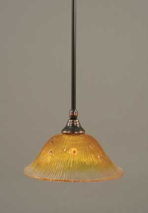 Stem Mini Pendant With Hang Straight Swivel Shown In Black Copper Finish With 10" Gold Champagne Crystal Glass