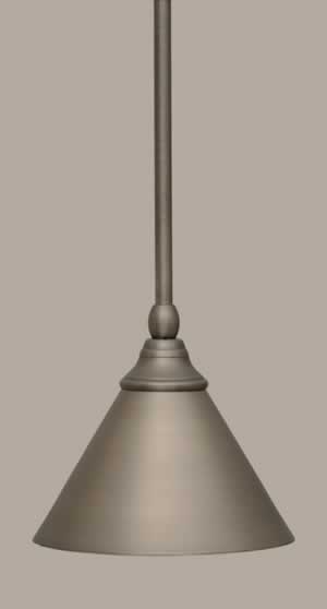 Stem Mini Pendant With Hang Straight Swivel Shown In Brushed Nickel Finish With 7” Brushed Nickel Cone Metal Shade