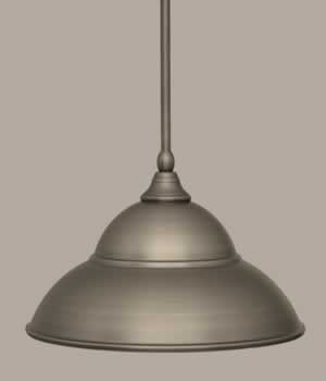 Stem Mini Pendant With Hang Straight Swivel Shown In Brushed Nickel Finish With 13” Brushed Nickel Double Bubble Metal Shade