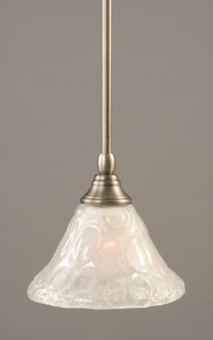 Stem Mini Pendant With Hang Straight Swivel Shown In Brushed Nickel Finish With 7" Italian Bubble Glass