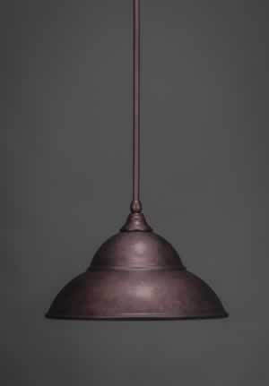 Stem Mini Pendant With Hang Straight Swivel Shown In Bronze Finish With 13” Bronze Double Bubble Metal Shade