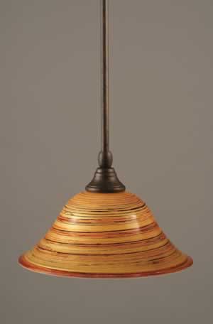 Stem Mini Pendant With Hang Straight Swivel Shown In Bronze Finish With 10" Firré Saturn Glass