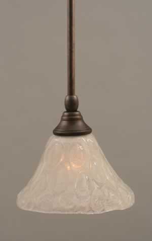 Stem Mini Pendant With Hang Straight Swivel Shown In Bronze Finish With 7" Italian Bubble Glass