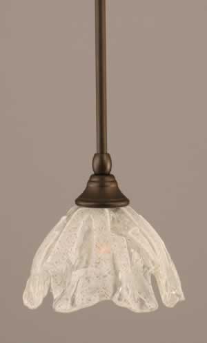 Stem Mini Pendant With Hang Straight Swivel Shown In Bronze Finish With 7" Italian Ice Glass
