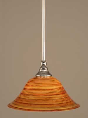 Stem Mini Pendant With Hang Straight Swivel Shown In Chrome Finish With 10" Firré Saturn Glass "