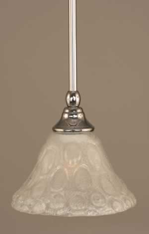 Stem Mini Pendant With Hang Straight Swivel Shown In Chrome Finish With 7" Italian Bubble Glass "