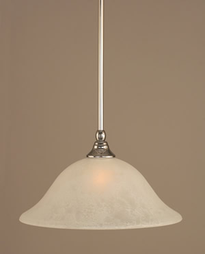 Stem Mini Pendant With Hang Straight Swivel Shown In Chrome Finish With 12" White Marble Glass "