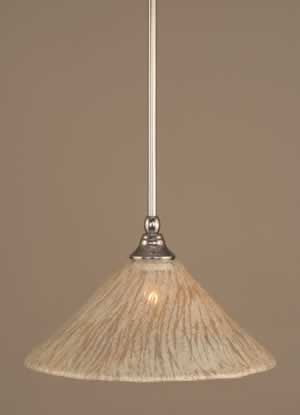 Stem Mini Pendant With Hang Straight Swivel Shown In Chrome Finish With 12" Italian Ice Glass "