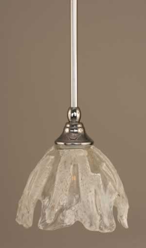 Stem Mini Pendant With Hang Straight Swivel Shown In Chrome Finish With 7" Italian Ice Glass "
