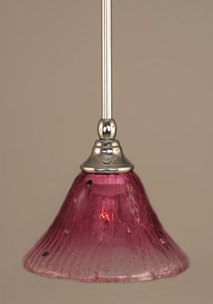 Stem Mini Pendant With Hang Straight Swivel Shown In Chrome Finish With 7" Wine Crystal Glass "