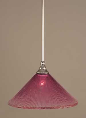 Stem Mini Pendant With Hang Straight Swivel Shown In Chrome Finish With 12" Wine Crystal Glass "