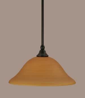 Stem Mini Pendant With Hang Straight Swivel Shown In Matte Black Finish With 12" Cayenne Linen Glass