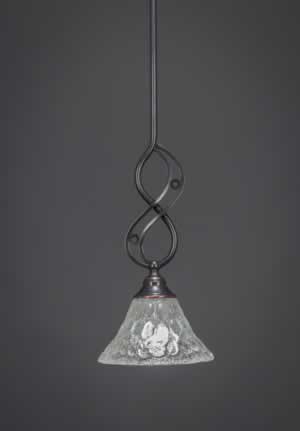 Jazz Mini Pendant With Hang Straight Swivel Shown In Black Copper Finish With 7" Italian Bubble Glass