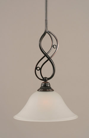 Jazz Mini Pendant With Hang Straight Swivel Shown In Black Copper Finish With 10" Dew Drop Glass