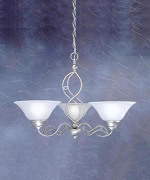 Jazz 3 Light Chandelier Shown In Brushed Nickel Finish With 10" Dew Drop Glass