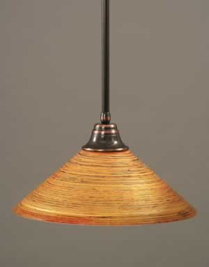 Stem Pendant With Hang Straight Swivel Shown In Black Copper Finish With 16" Firré Saturn Glass