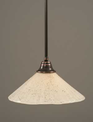 Stem Pendant With Hang Straight Swivel Shown In Black Copper Finish With 16" Gold Ice Glass