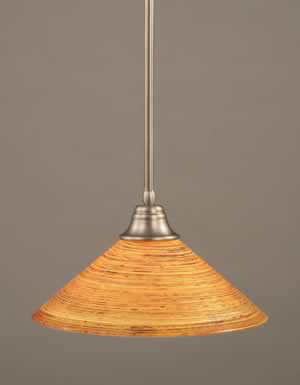 Stem Pendant With Hang Straight Swivel Shown In Brushed Nickel Finish With 16" Firré Saturn Glass