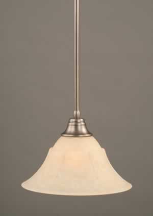 Stem Pendant With Hang Straight Swivel Shown In Brushed Nickel Finish With 14" Italian Marble Glass