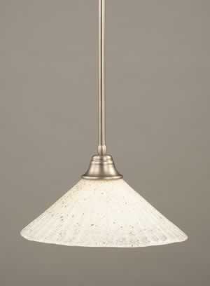 Stem Pendant With Hang Straight Swivel Shown In Brushed Nickel Finish With 16" Gold Ice Glass