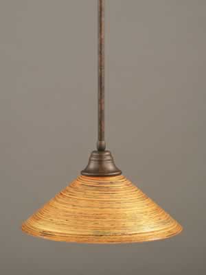 Stem Pendant With Hang Straight Swivel Shown In Bronze Finish With 16" Firré Saturn Glass