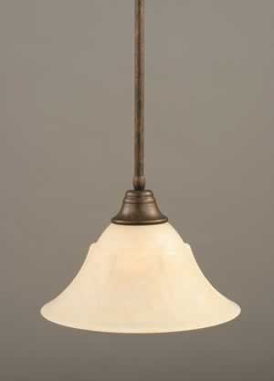 Stem Pendant With Hang Straight Swivel Shown In Bronze Finish With 14" Amber Marble Glass
