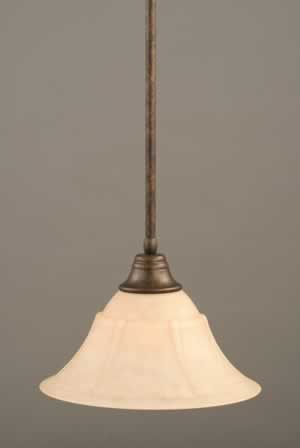 Stem Pendant With Hang Straight Swivel Shown In Bronze Finish With 14" Italian Marble Glass